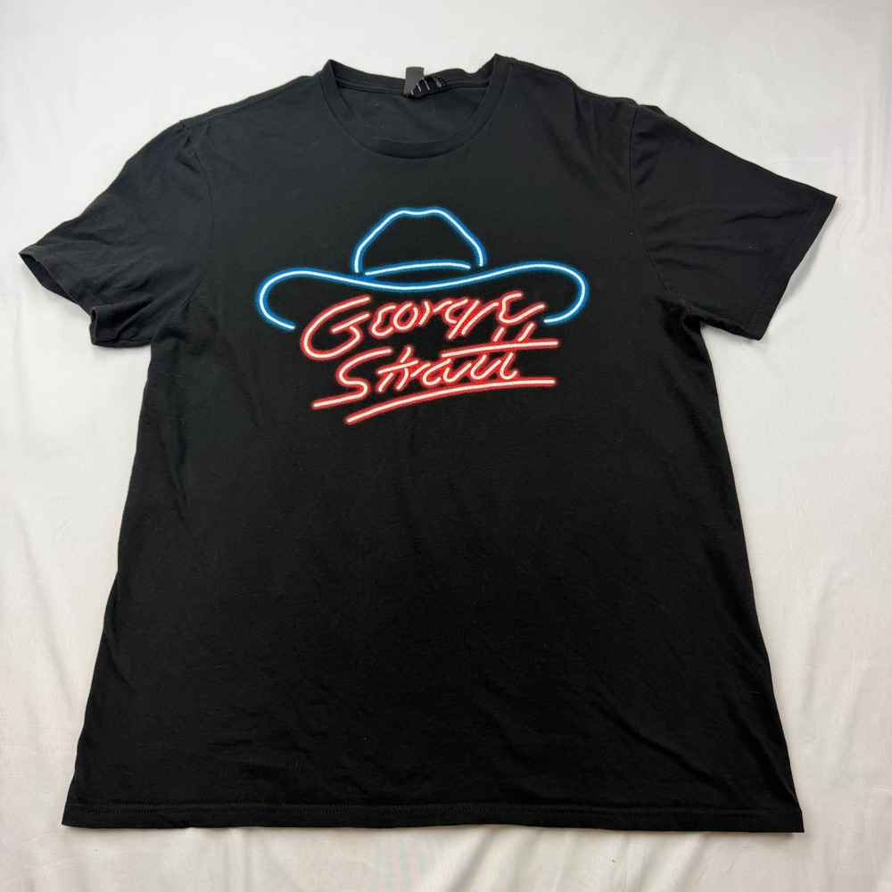 District George Strait T-Shirt Mens Large Black 2023 Concert Tour Graphic Tee